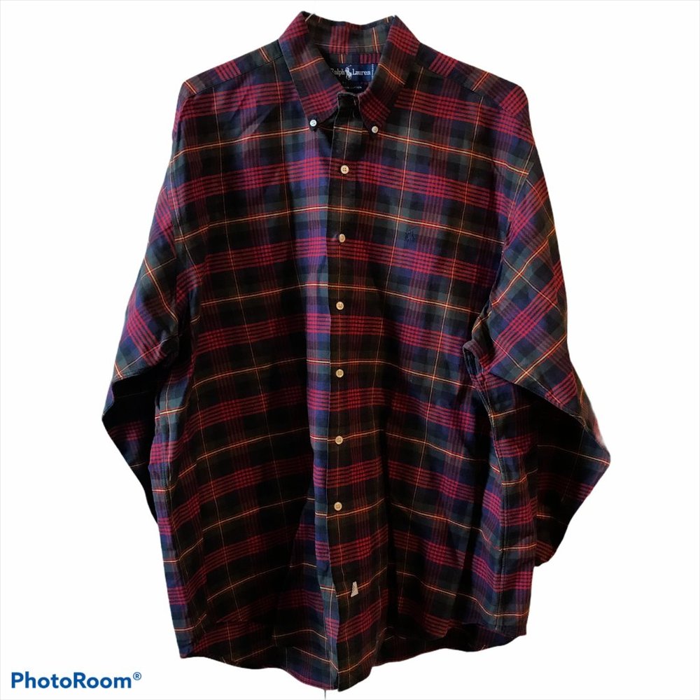 Ralph Lauren 100% Cotton Button Down LS Shirt XL